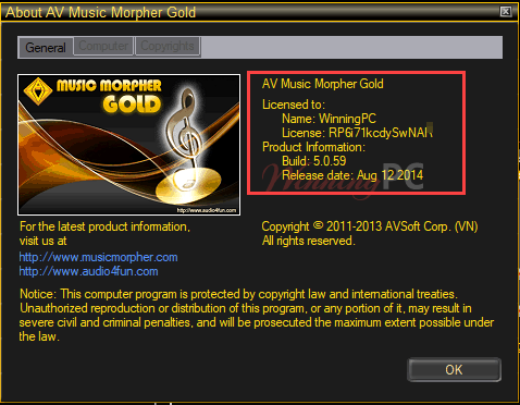 Av Music Morpher Gold Registration Info