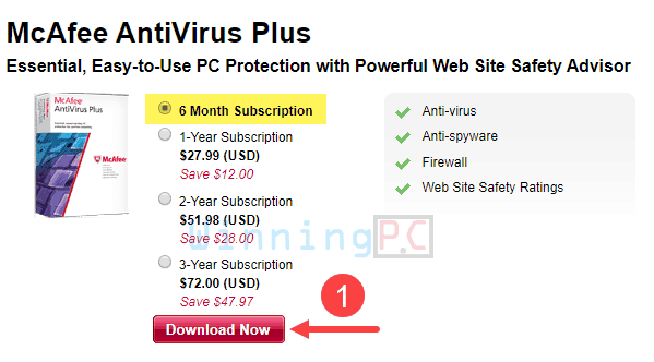 Giveaway Mcafee Antivirus Plus Free Step 1