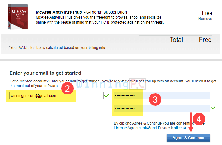 Giveaway Mcafee Antivirus Plus Free Step 2