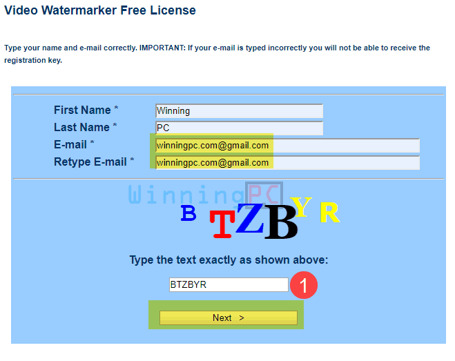Giveaway Pcwinsoft Video Watermarker Free Key Step 1