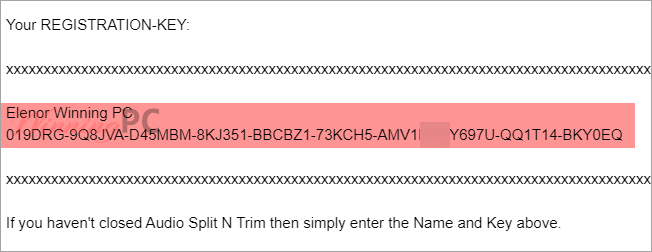 Registration Key Audio Split &Amp; Trim