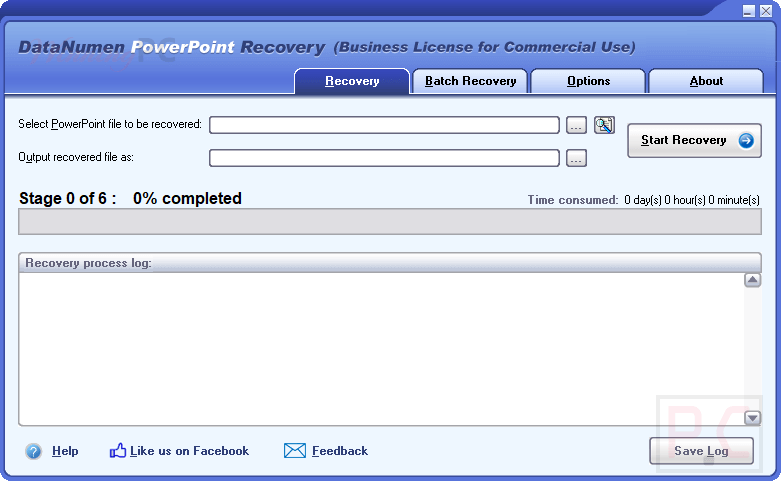 Datanumen Powerpoint Recovery Screenshot