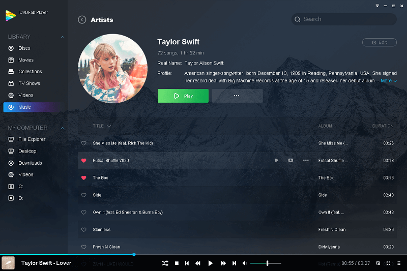 Dvdfab Player Screenshot Artists