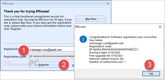Efficcess Register