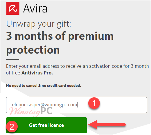 Avira Antivirus Pro 2020 Giveaway Page