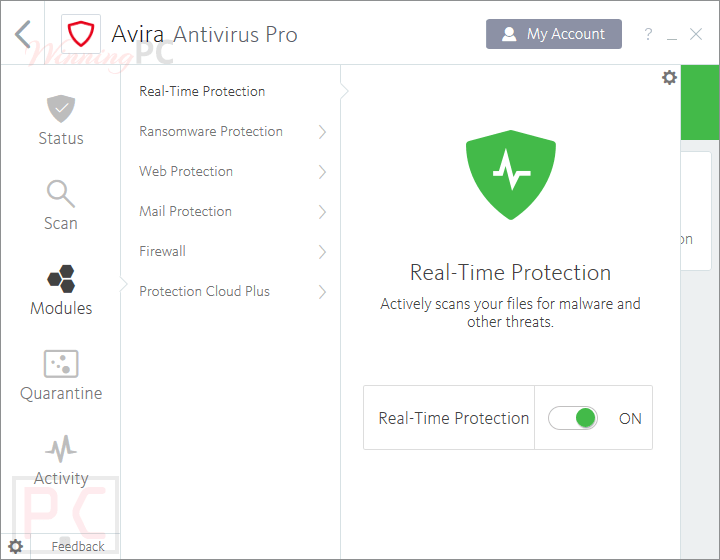 Avira Antivirus Pro Screenshot Modules