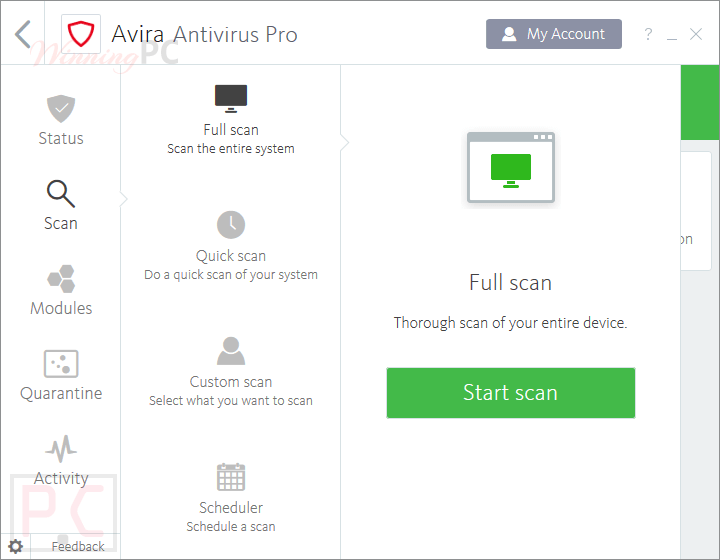 Avira Antivirus Pro Screenshot Scan