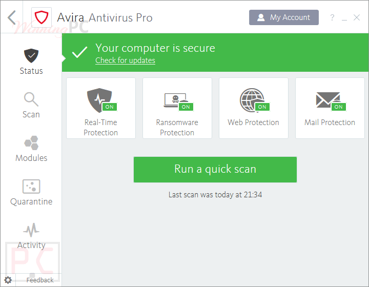 Avira Antivirus Pro Screenshot