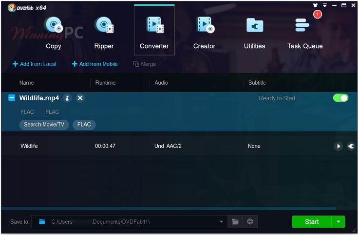 Dvdfab Hi Fi Audio Converter Convert Screenshot