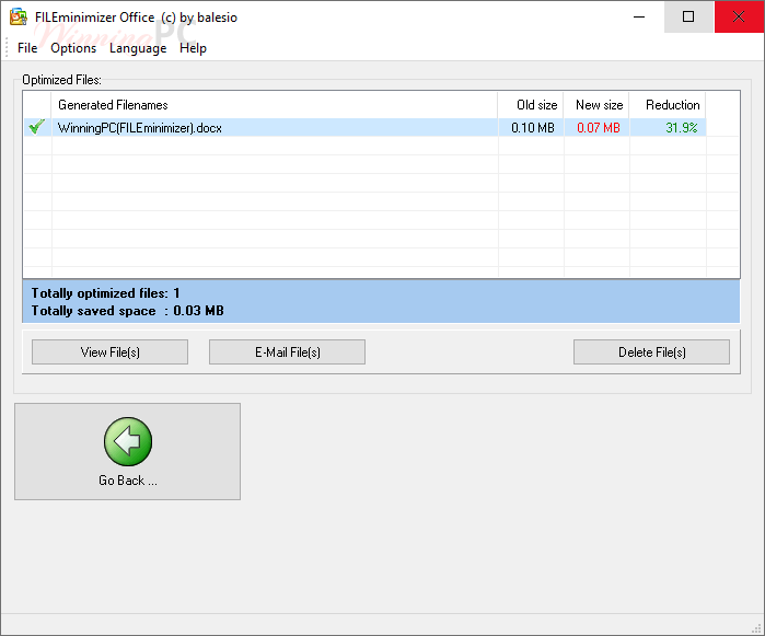 Fileminimizer Office Screenshot Optimize