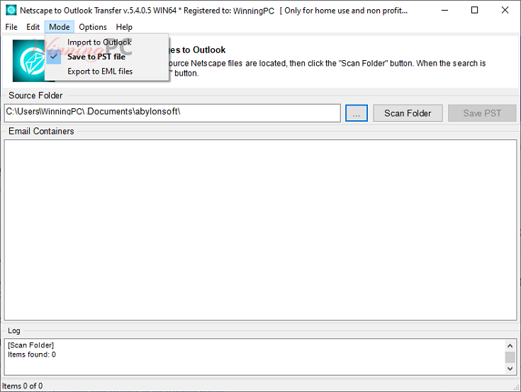Netscape To Outlook Transfer Mode