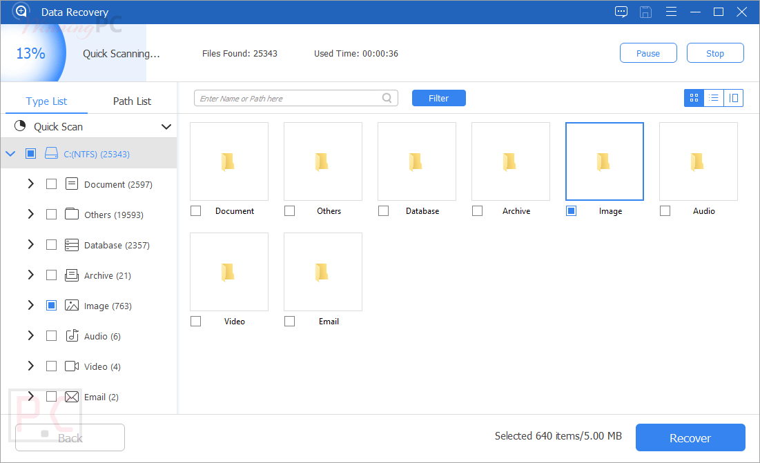 Apeaksoft Data Recovery Scanning Screenshot Apeaksoft Data Recovery Scanning Screenshot