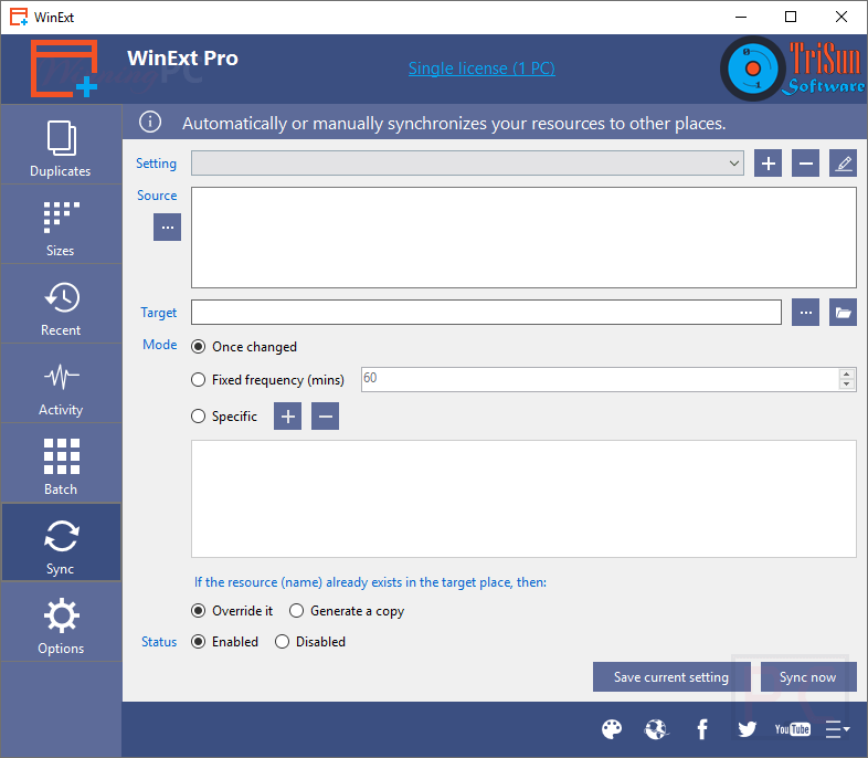 Trisun Winext Pro Sync Function