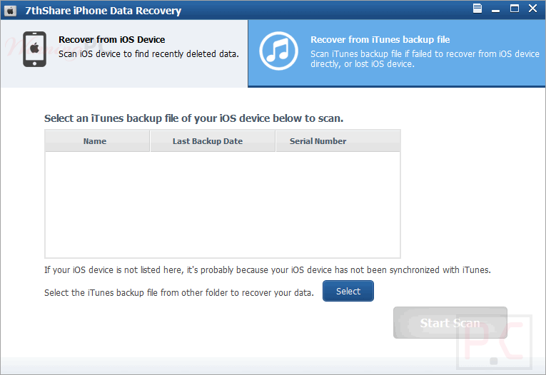 7Thshare Iphone Data Recovery Screenshot