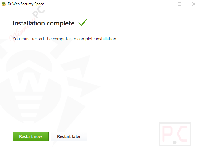 Dr Web Security Space Installation Complete Dr Web Security Space Installation Complete