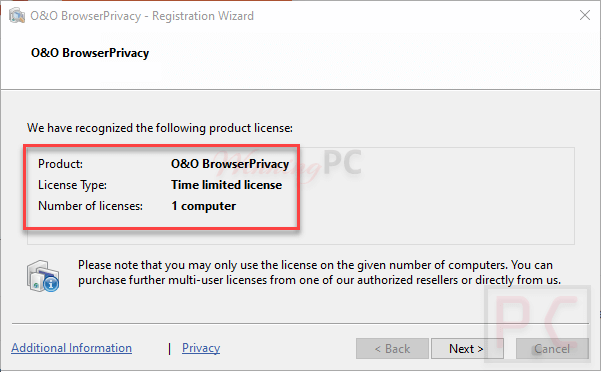 O&Amp;O Browserprivacy Professional License Information