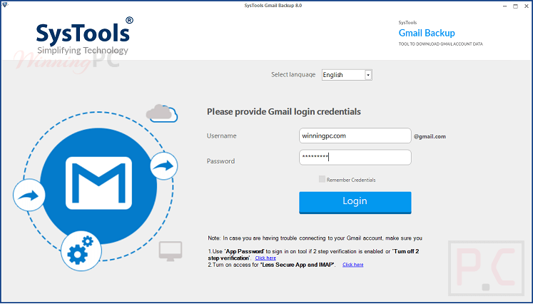 Systools Gmail Backup Login Gmail Account
