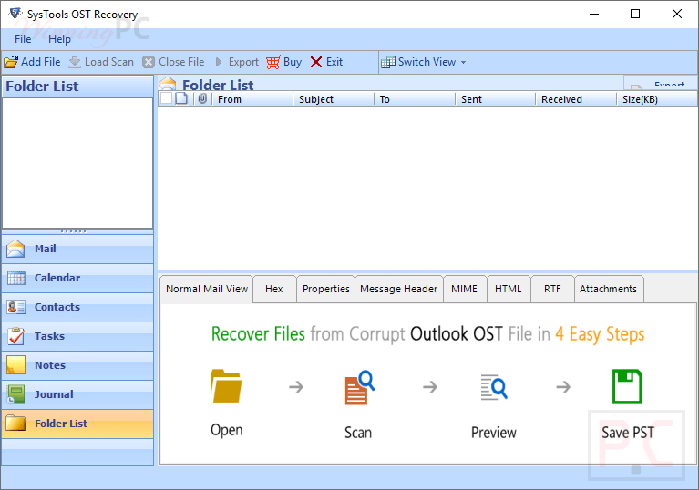 Systools Ost Recovery Screenshot