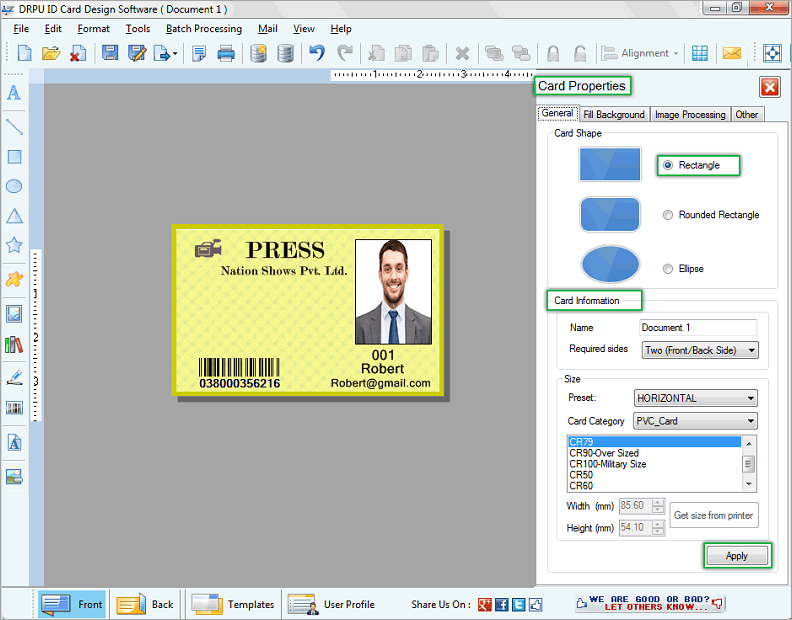 Drpu Id Card Design Software Card Properties Drpu Id Card Design Software Card Properties