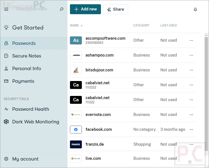 Dashlane Password Manager Screenshot Dashlane Password Manager Screenshot