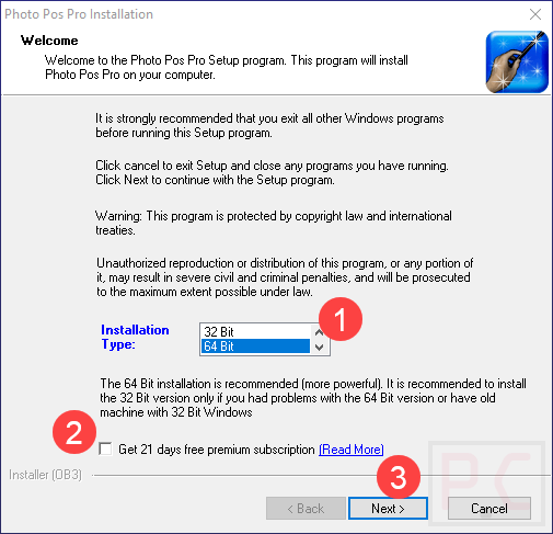 Photo Pos Pro Installation