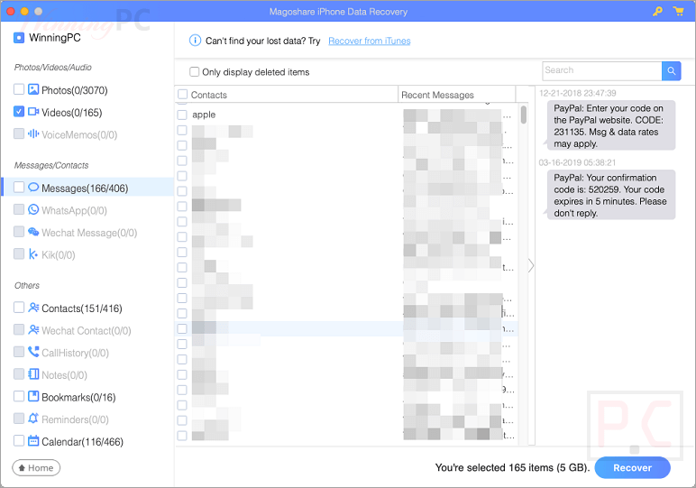 Magoshare Iphone Data Recovery For Mac Recover Sms