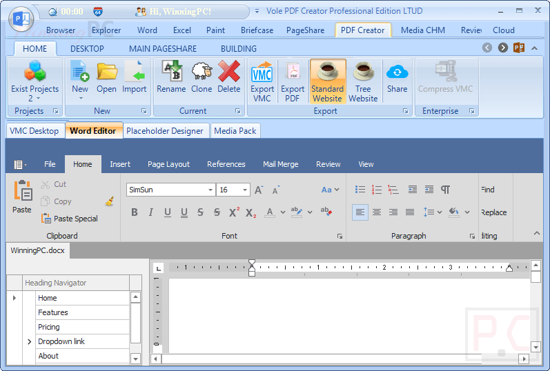 Vole Pdf Creator Pro Screenshot Vole Pdf Creator Pro Screenshot
