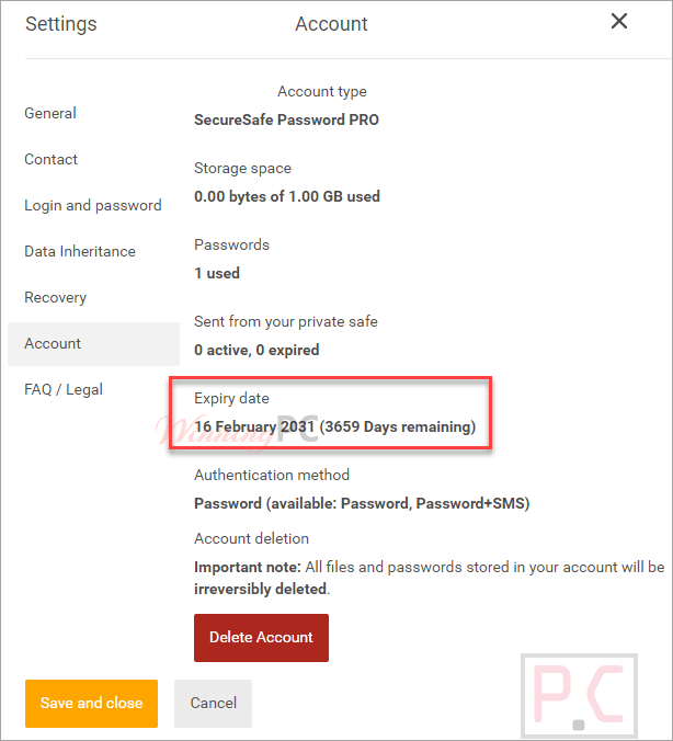 Securesafe Password Manager Expiry Date