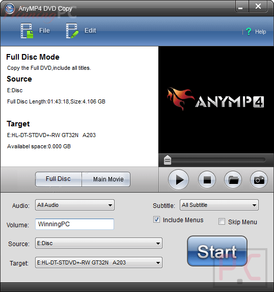 Anymp4 Dvd Copy Disc Mode Anymp4 Dvd Copy Disc Mode
