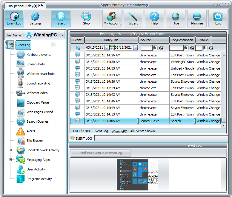 Monitor Spyrix Employee Monitoring Even Log Monitor Spyrix Employee Monitoring Even Log