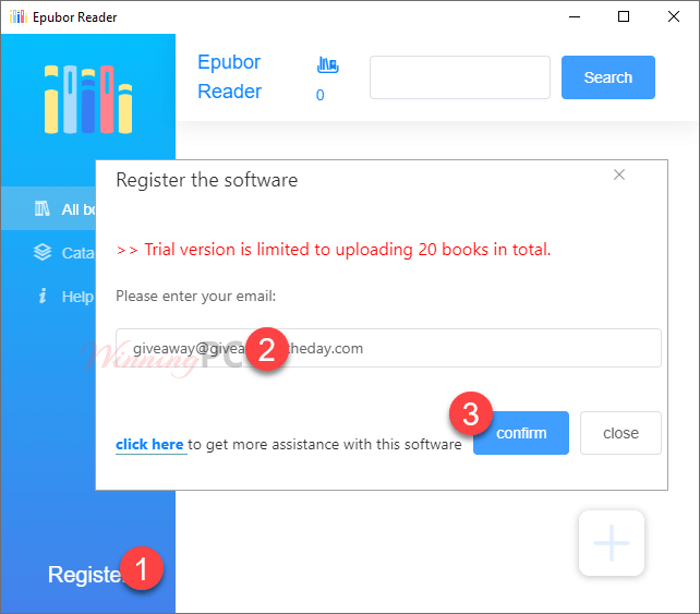 Register Epubor Reader