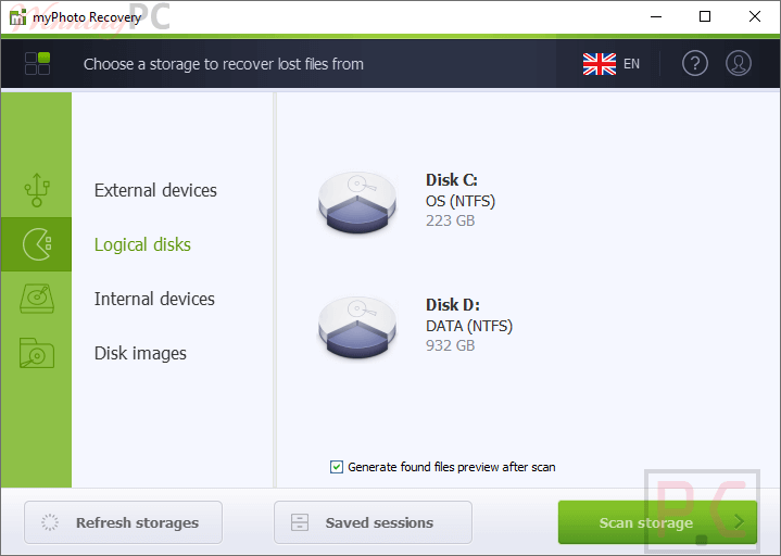 Scan Storage Myphoto Recovery