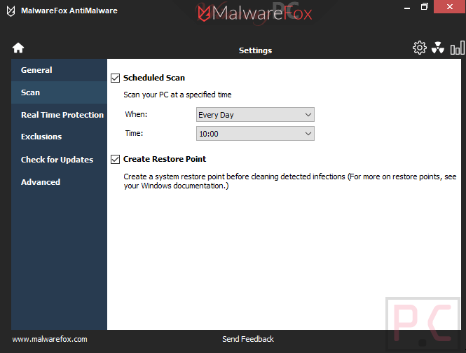 Schedule Scan Malwarefox Premium Windows Schedule Scan Malwarefox Premium (Windows)