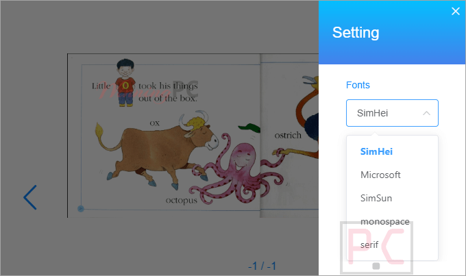 Setting Epubor Reader