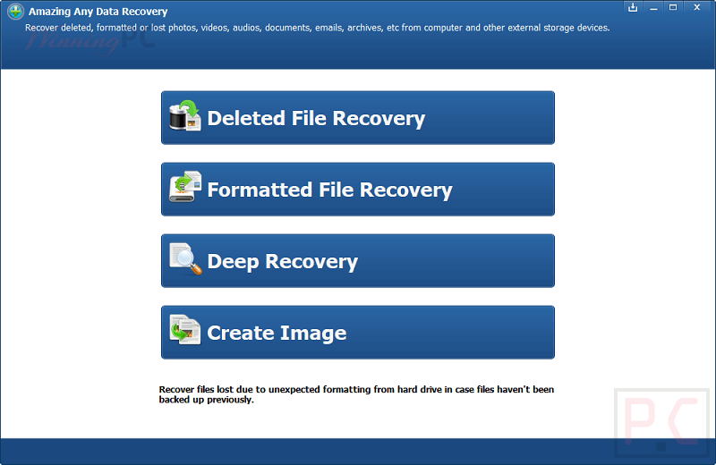 Amazing Any Data Recovery Main Screenshot Amazing Any Data Recovery Main Screenshot