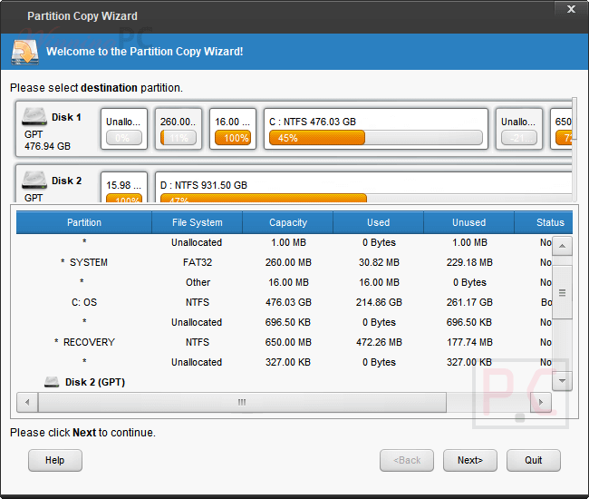Amazing Partition Manager Pro Partition Copy