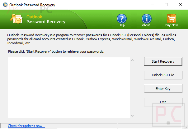 Outlook Password Recovery Screenshot Outlook Password Recovery Screenshot