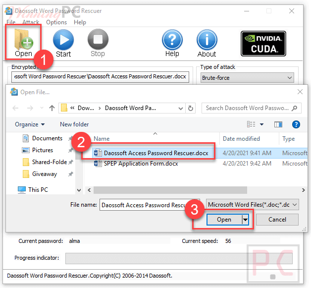 Support File Daossoft Word Password Rescuer