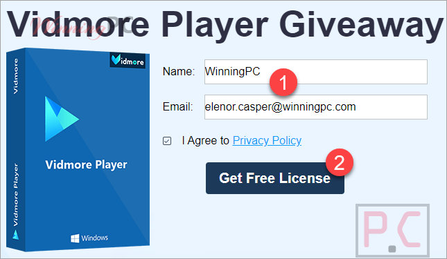 Vidmore Player Giveaway Page