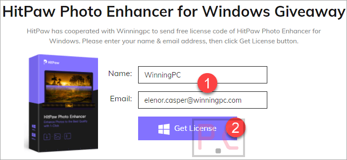 Hitpaw Photo Enhancer Giveaway Page