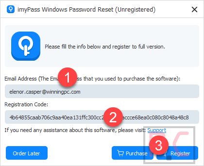 Register Apeaksoft Imypass Windows Password Reset