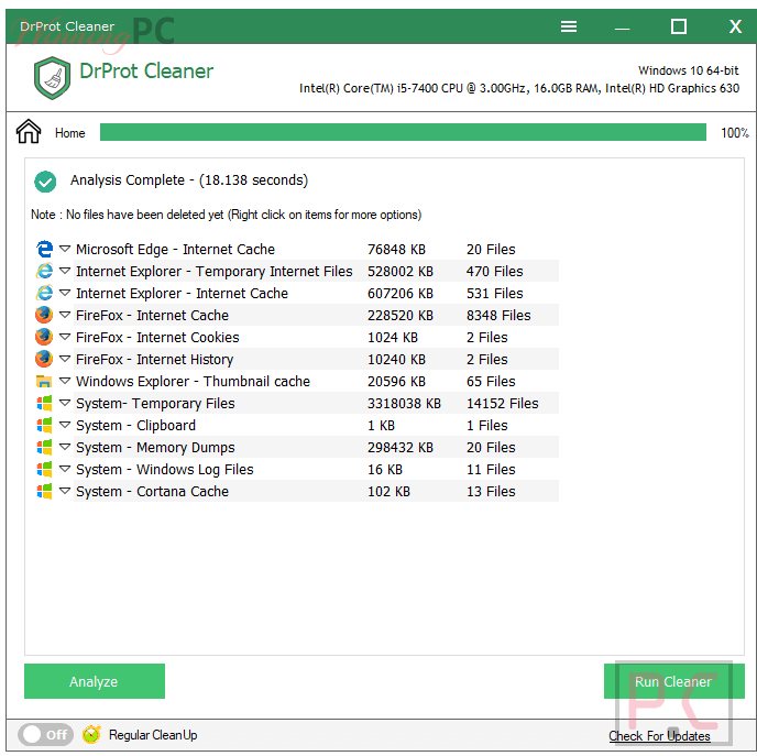 Analyze Drprot Cleaner