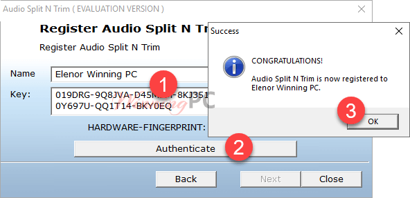 Register Audio Split Trim