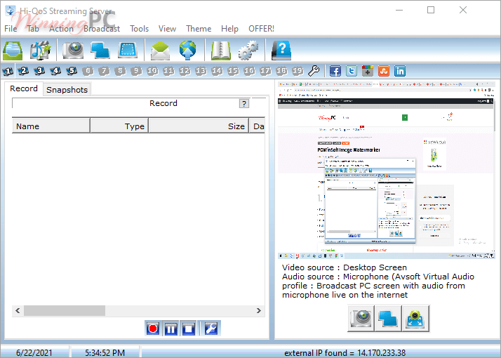 Screenshot Hi Qos Streaming Server