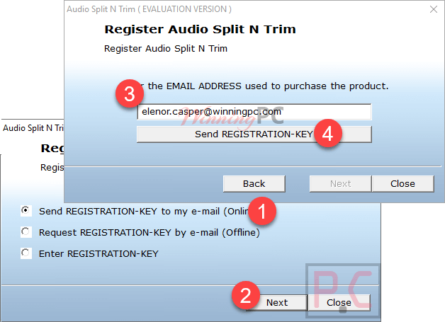Send Registration Key Audio Split Trim
