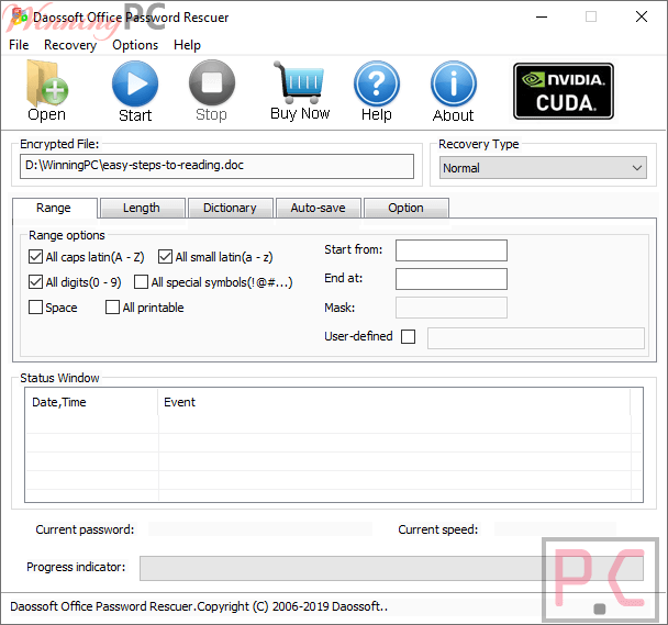 Encypted File Daossoft Office Password Rescuer Daossoft Office Password Rescuer Screenshot