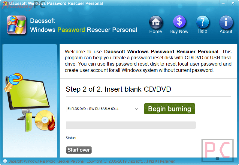Insert Blank Windows Password Rescuer