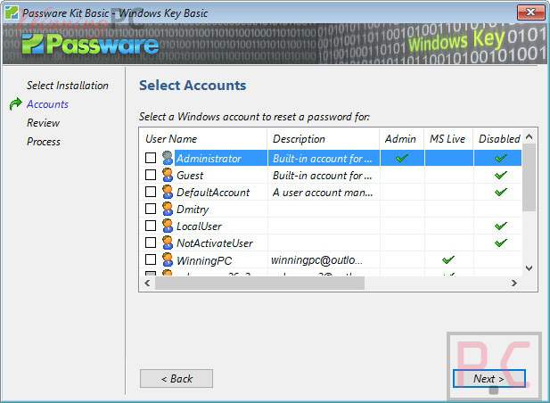 Passware Windows Key Basic Screenshots Passware Windows Key Basic
