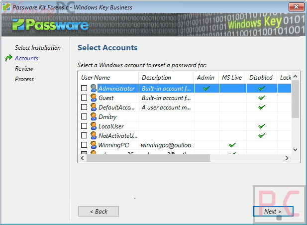 Passware Windows Key Business Screenshot Passware Windows Key Business
