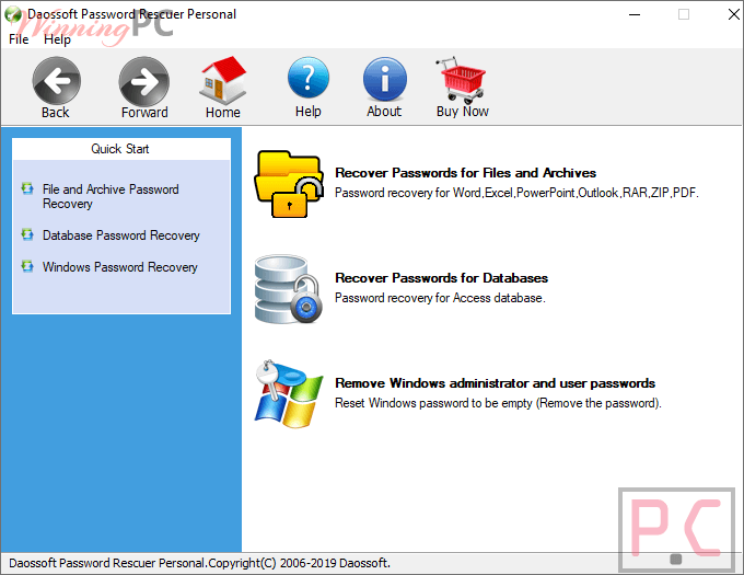 Daossoft Password Rescuer Screenshot